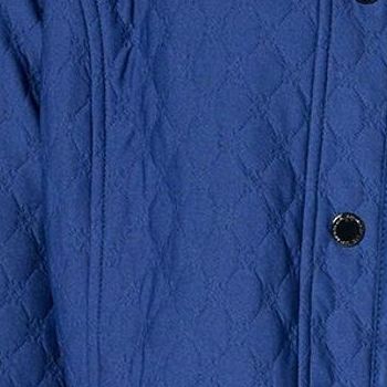 Isaac Mizrahi Live! Women's Jacket Sz L Quilted Knit Jacquard Long Blue A609722