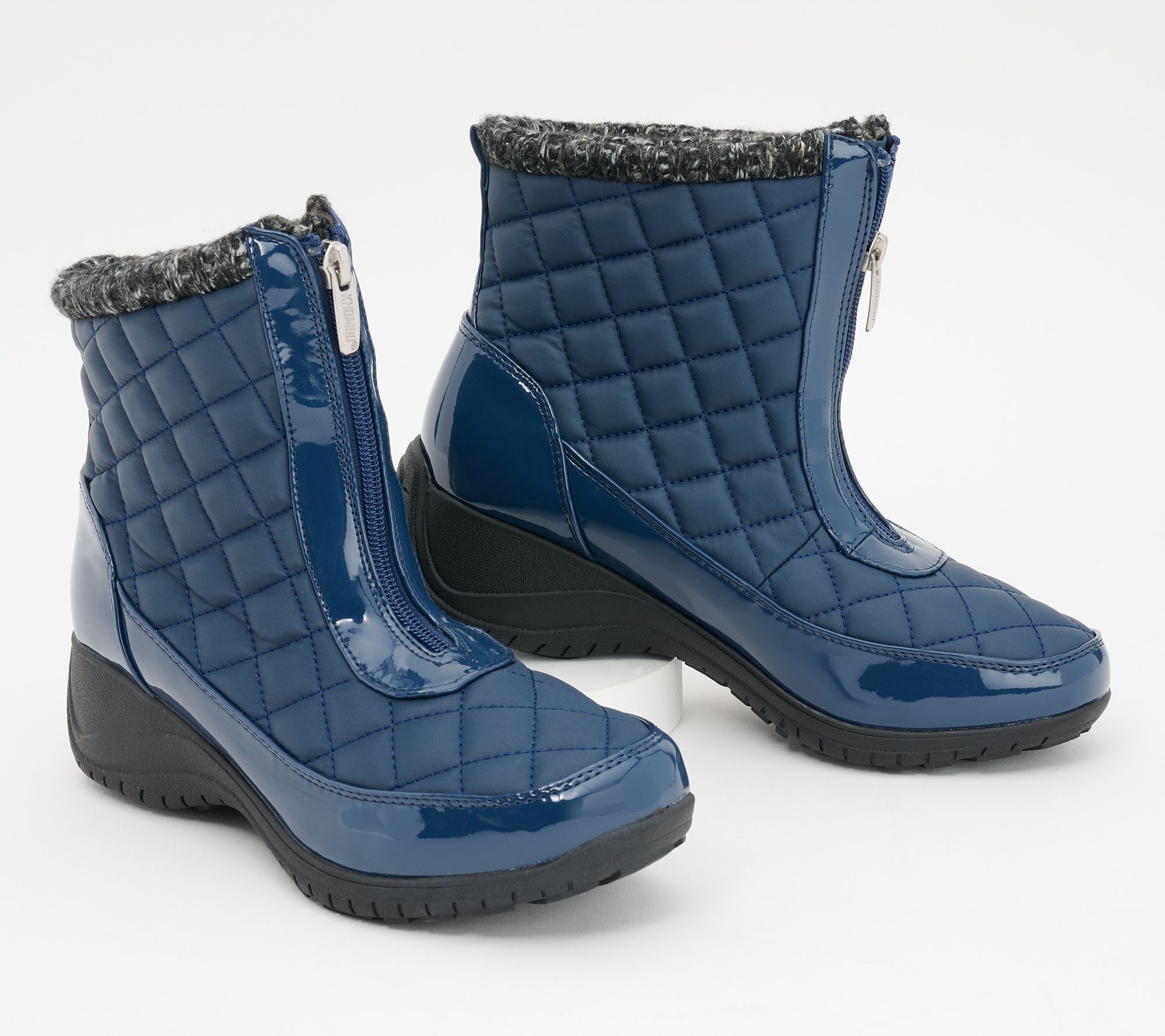 Khombu Women's Shoe Sz 7 (US Women's) Waterproof Front-Zip Winter Blue A612618