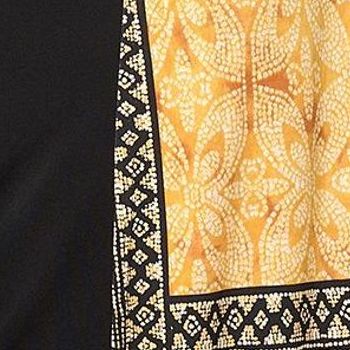 Susan Graver Women's Top Petite Sweater PL Printed Liquid Knit Blk/Blue A615687