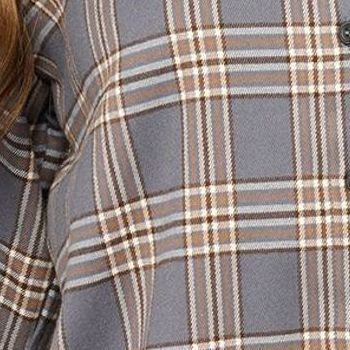 Women Control Women's Top Sz XL Cozy Plaid Shirt Jacket Gray A616821