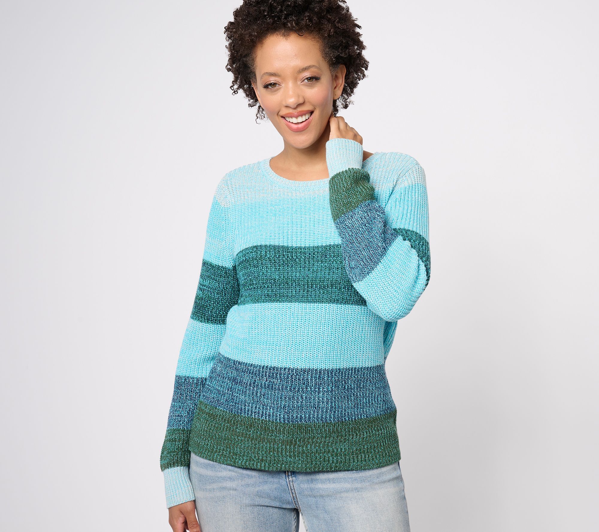 Belle ˖⋆　　0207 Belle by Kim Gravel Safari and Away Slub Knit Open Trim Top