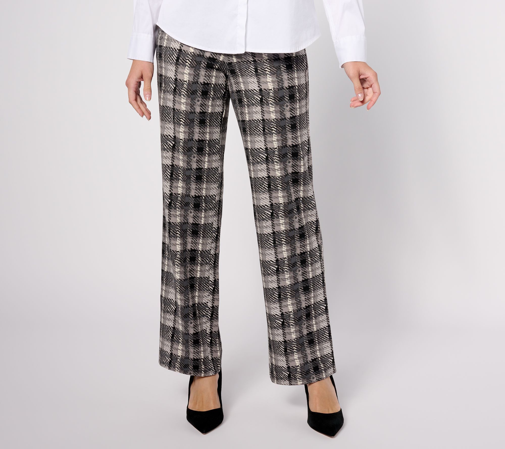 Isaac Mizrahi Live! Women's Petite Pants 3XP Printed Knit Scuba Gray A620691