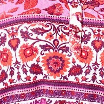 Denim & Co. Women's Top Sz L Patchwork Print Heavenly Jersey Pink A624126