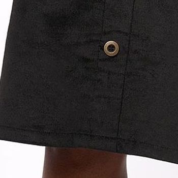 Denim & Co. Women's Skirt Sz M Button Front Corduroy Black A624133