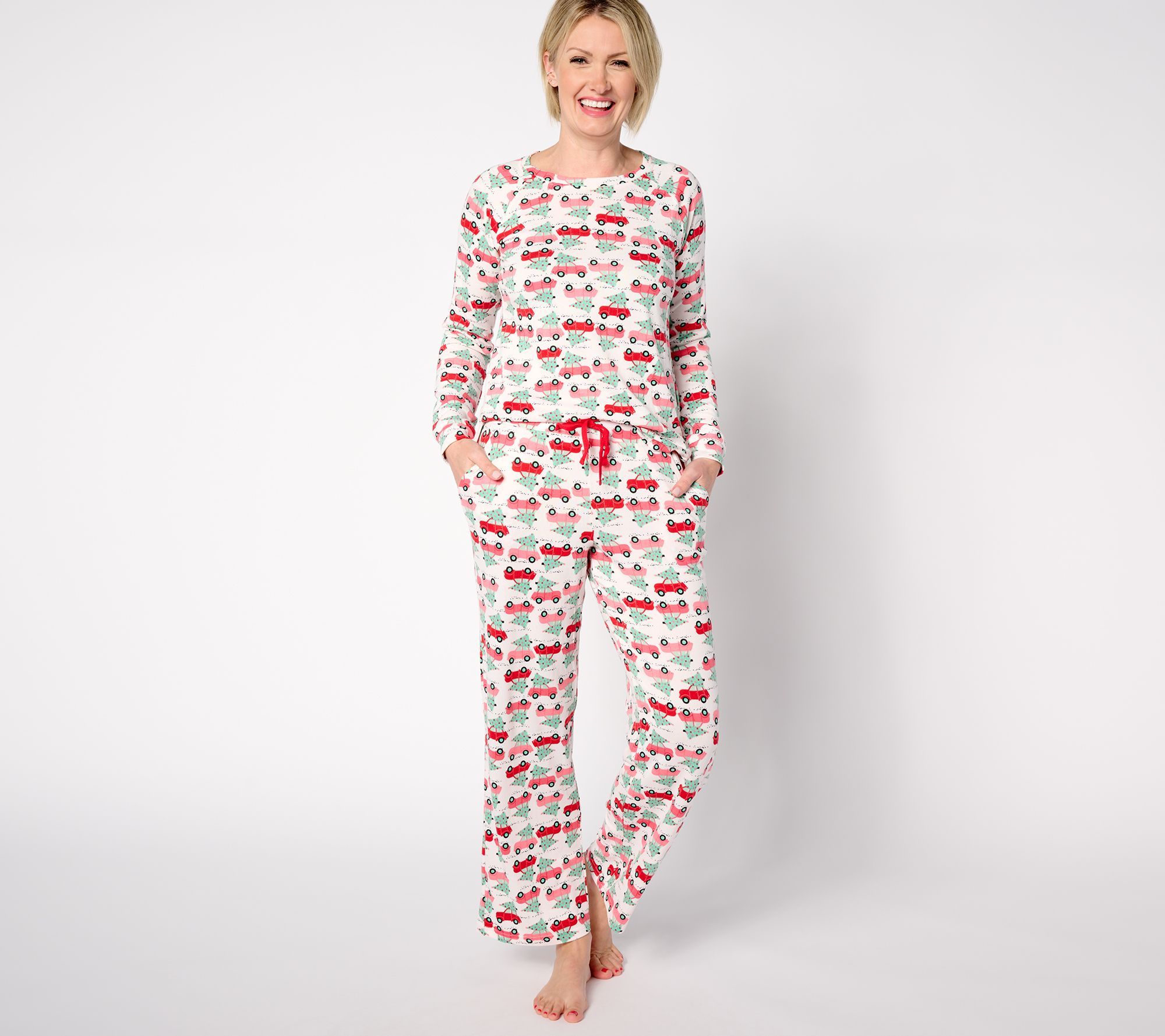 MUK LUKS Women's Petite Sleepwear PL X Jen Coffey Holly Jolly Red A625560