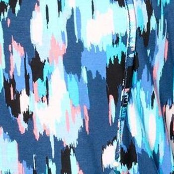 Belle by Kim Gravel Women's Top Sz L Fresh Start Abstract Print Blue A627969