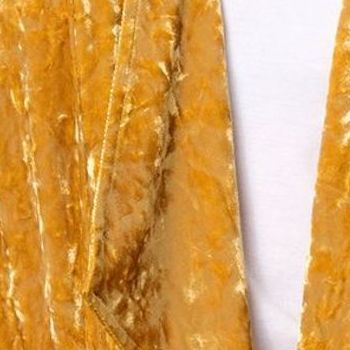 Denim & Co. Women's Jacket Sz L Canyon Retreat Crushed Velvet Yellow A627980