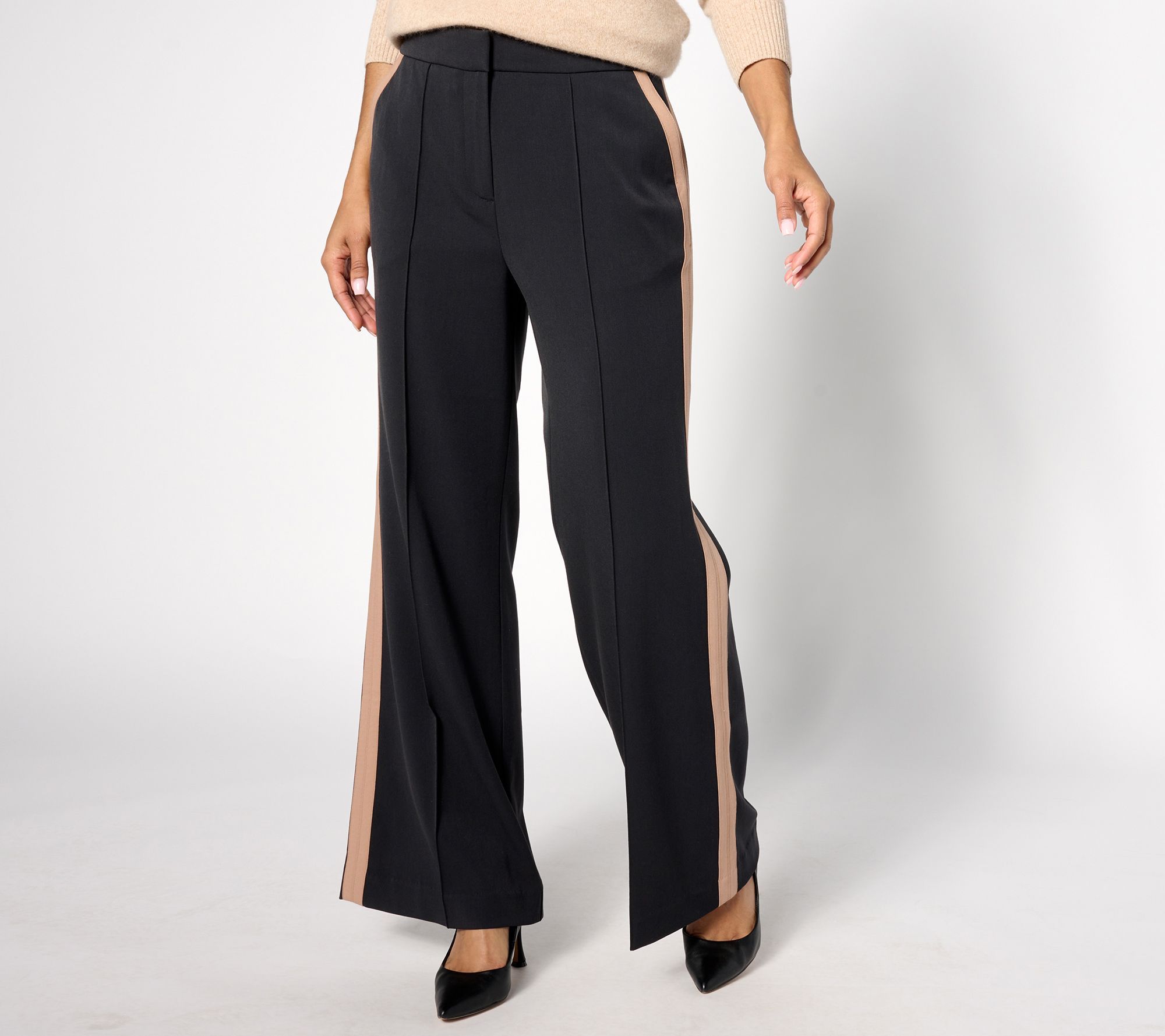 Studio Park Women's Petite Pants 6P Wide Leg Trouser Black A628898