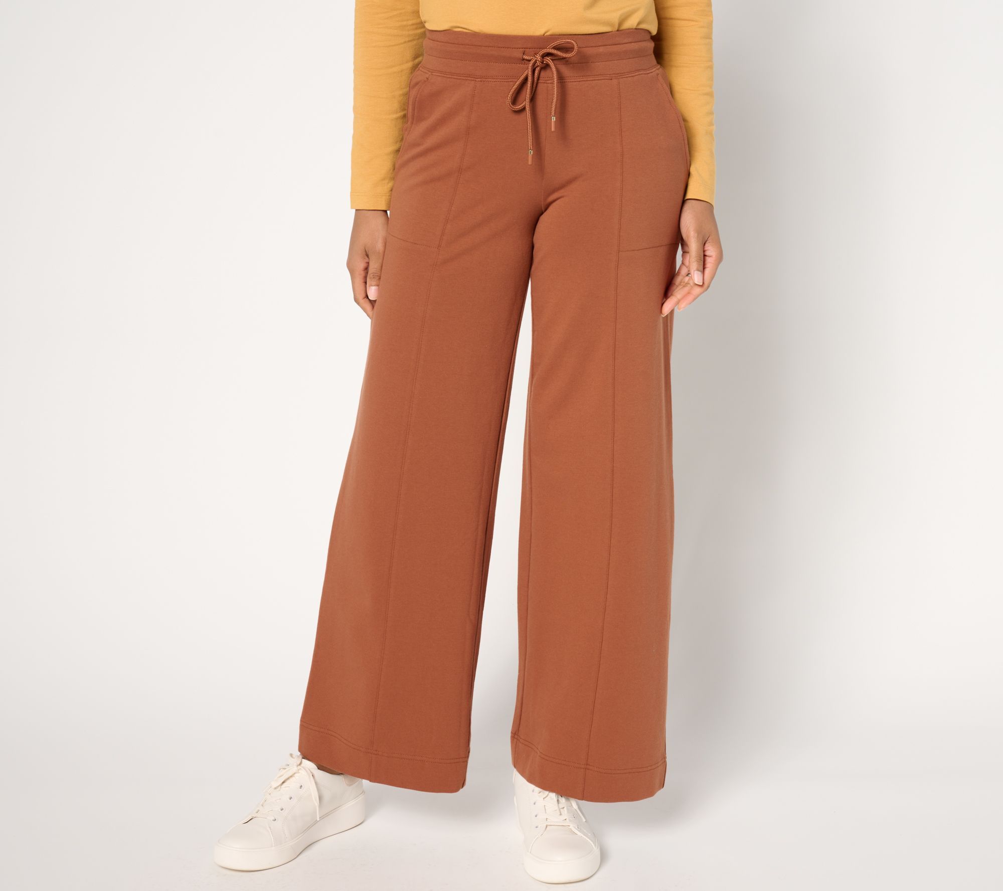 Spartina 449 Women's Pants Sz M Denim & Co. Active French Terry Brown A630326