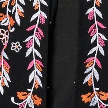 Susan Graver Women's Plus Sz Jacket 2X Embroidered Cotton Black A630816