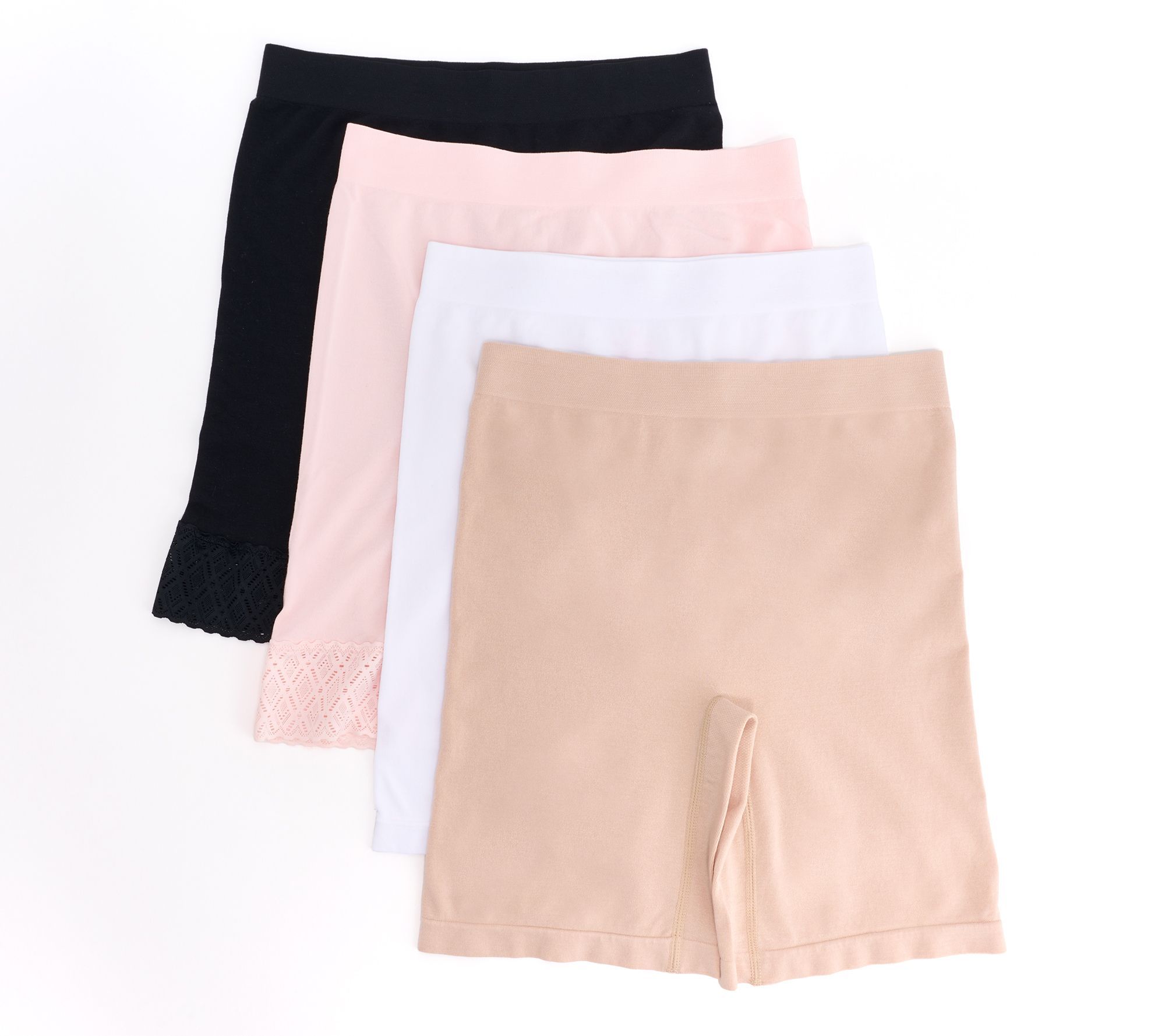 Breezies Women's Plus Sz Panties 1X Comfort Breeze Seamless Long Black A630841