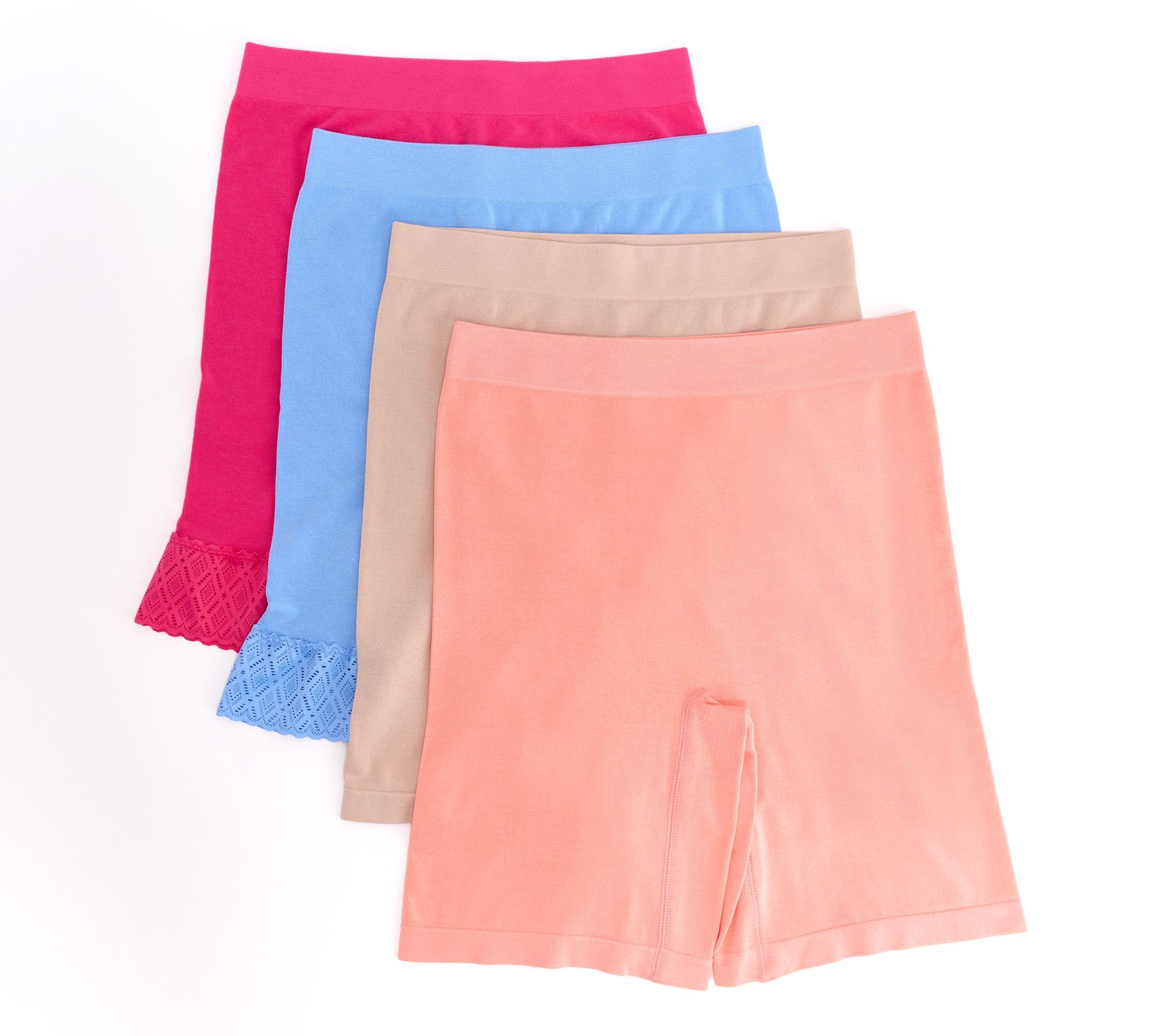 Breezies Women's Plus Sz Panties 2X Comfort Breeze Seamless Long Pink A630841