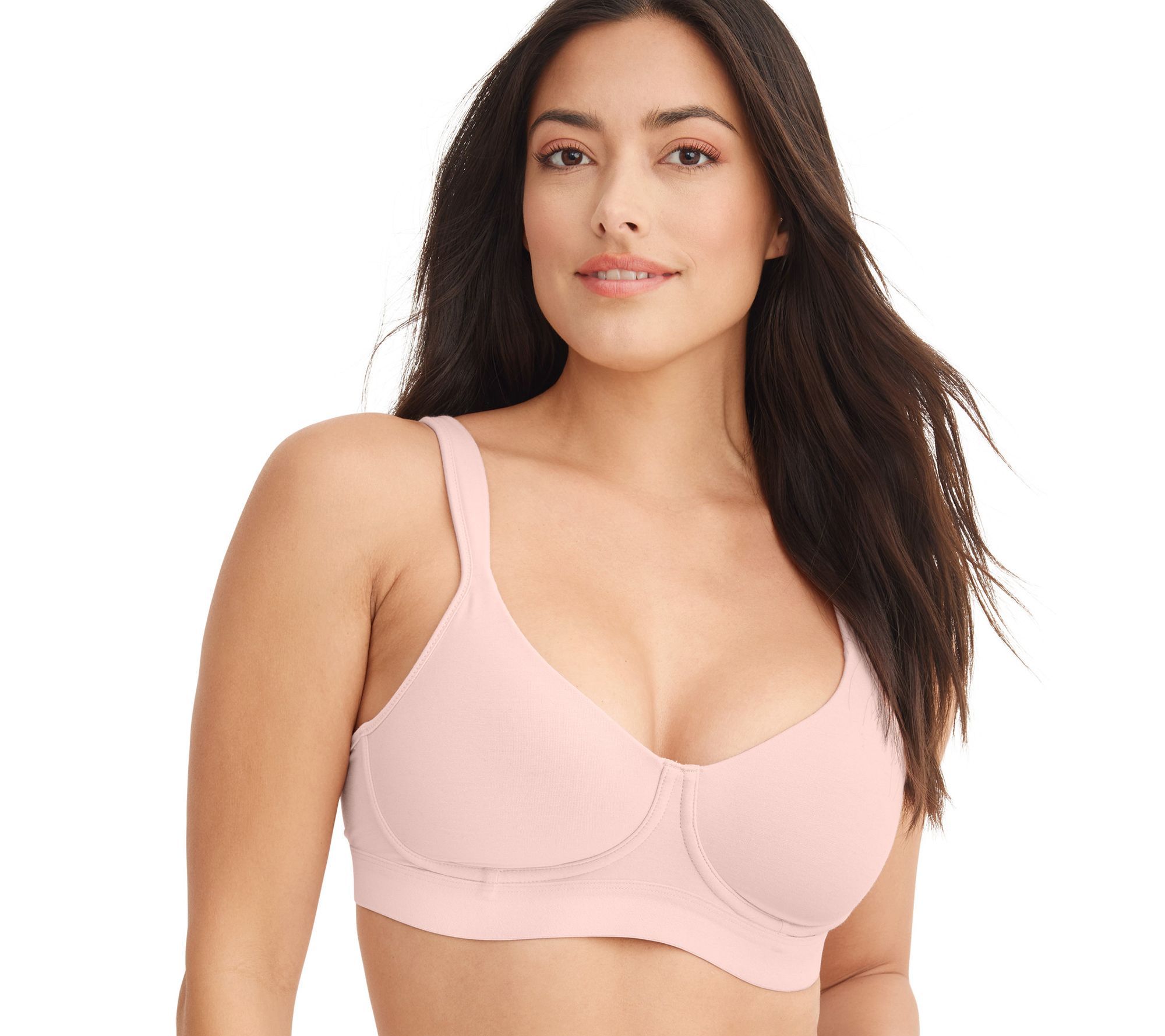 Jockey Women's Bra Sz 38D Cooling Cotton Full Coverage Lined Pink A631878