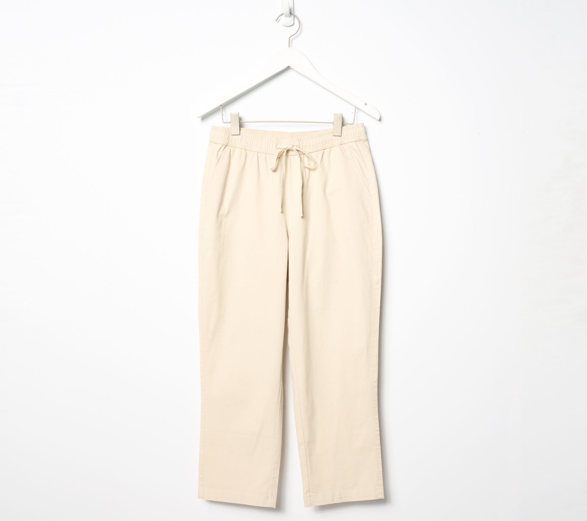 Denim & Co. Women's Petite Pants 1XP EasyWear Twill Pull-On Crop Brown A633300