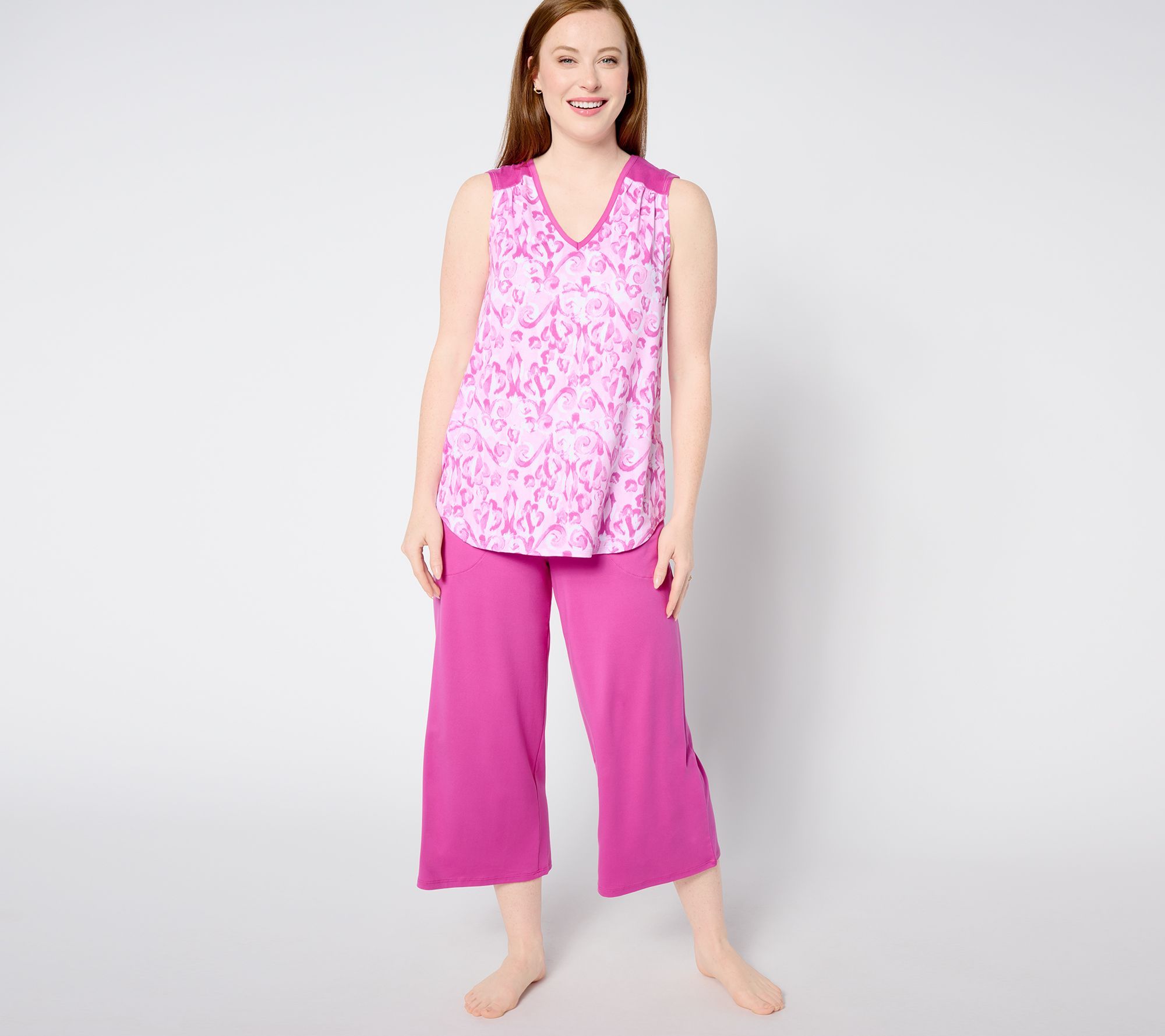Stan Herman Women's Sleepwear Sz M -Piece Lounge Set Pink A634022