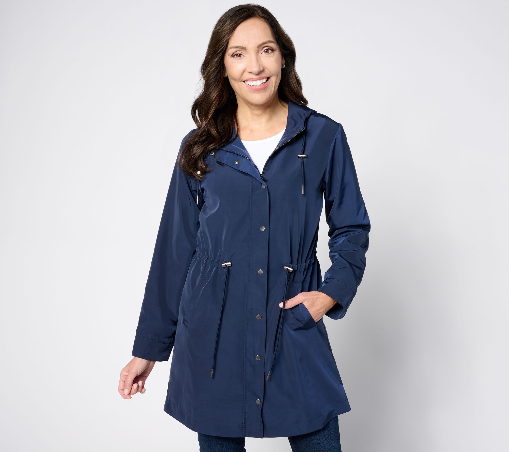 Susan Graver Women's Petite Jacket PL Water Resistant Blue A634601