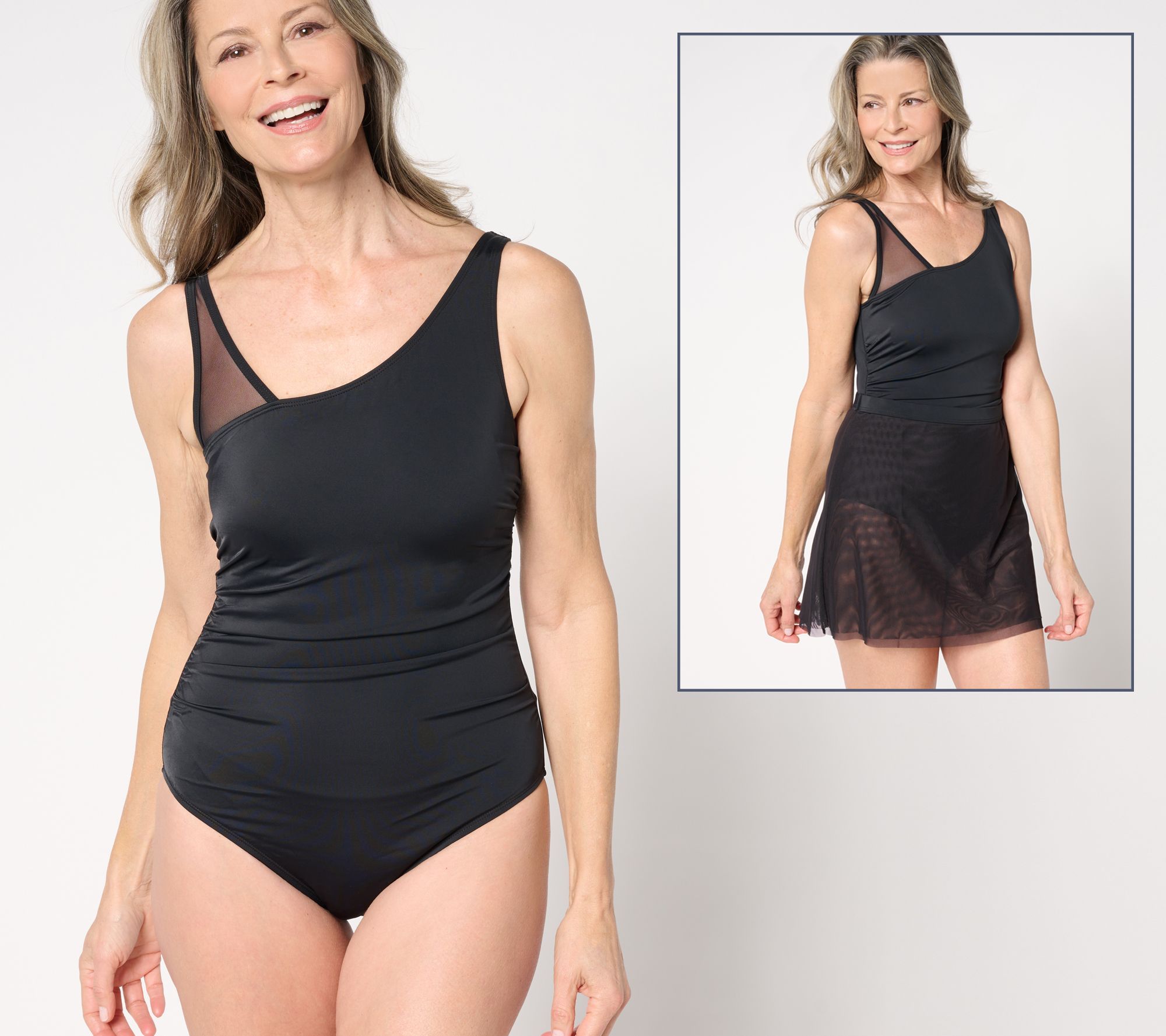 Isaac Mizrahi Live! Women's Swimsuit Sz 12 Bridgehampton Piece Black A635929