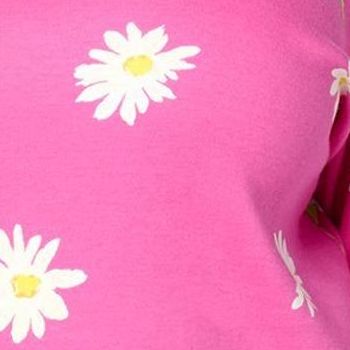 Quacker Factory Women's Top Sz XL Field of Daisies Sleeve Pink A636676