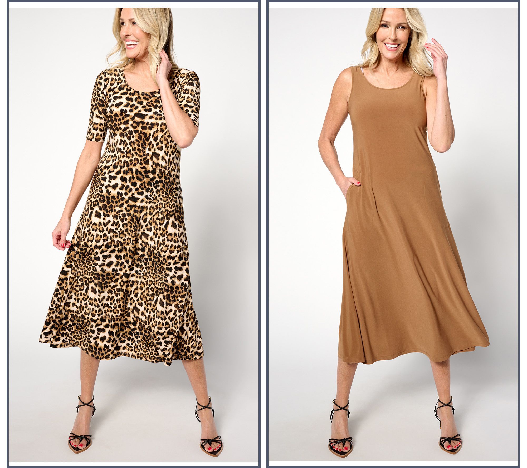 Women Control Women's Petite Dress PS Como Jersey Midi Dresses Brown A640660