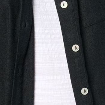 Denim & Co. Women's Top Sz XS Naturals Linen Blend Regular Black A643833