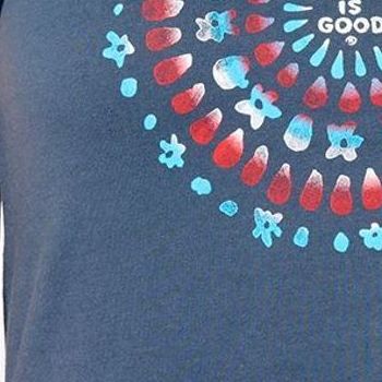 Life is Good Women's Top Sz M Americana Crusher Tee Blue A644108