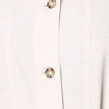 Denim & Co. Women's Plus Sz Jacket 1X Naturals Linen Blend Cross Brown A644380