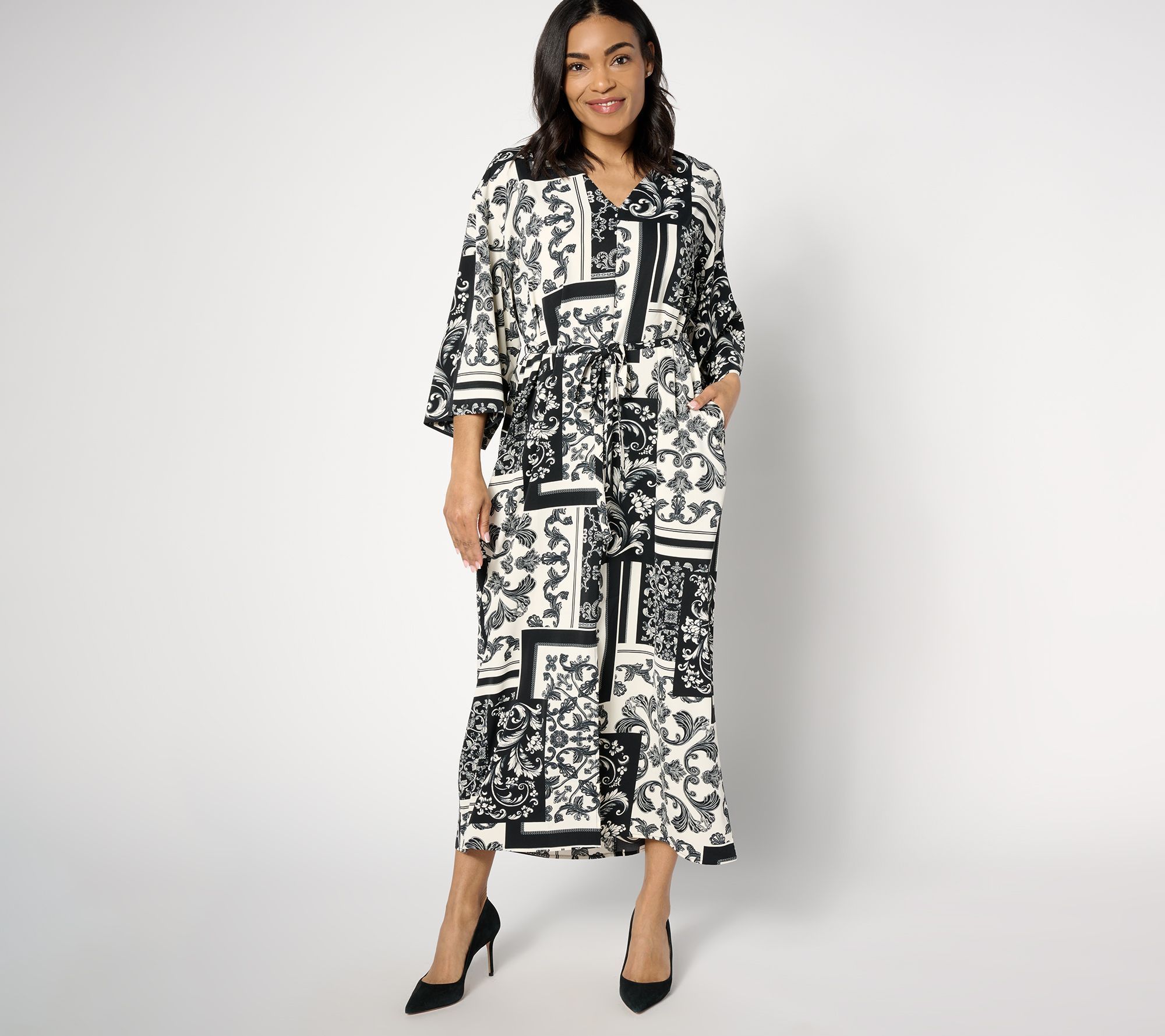 BEAUTIFUL by Lawrence Zarian Women's Petite Dress PS Printed Black A644465