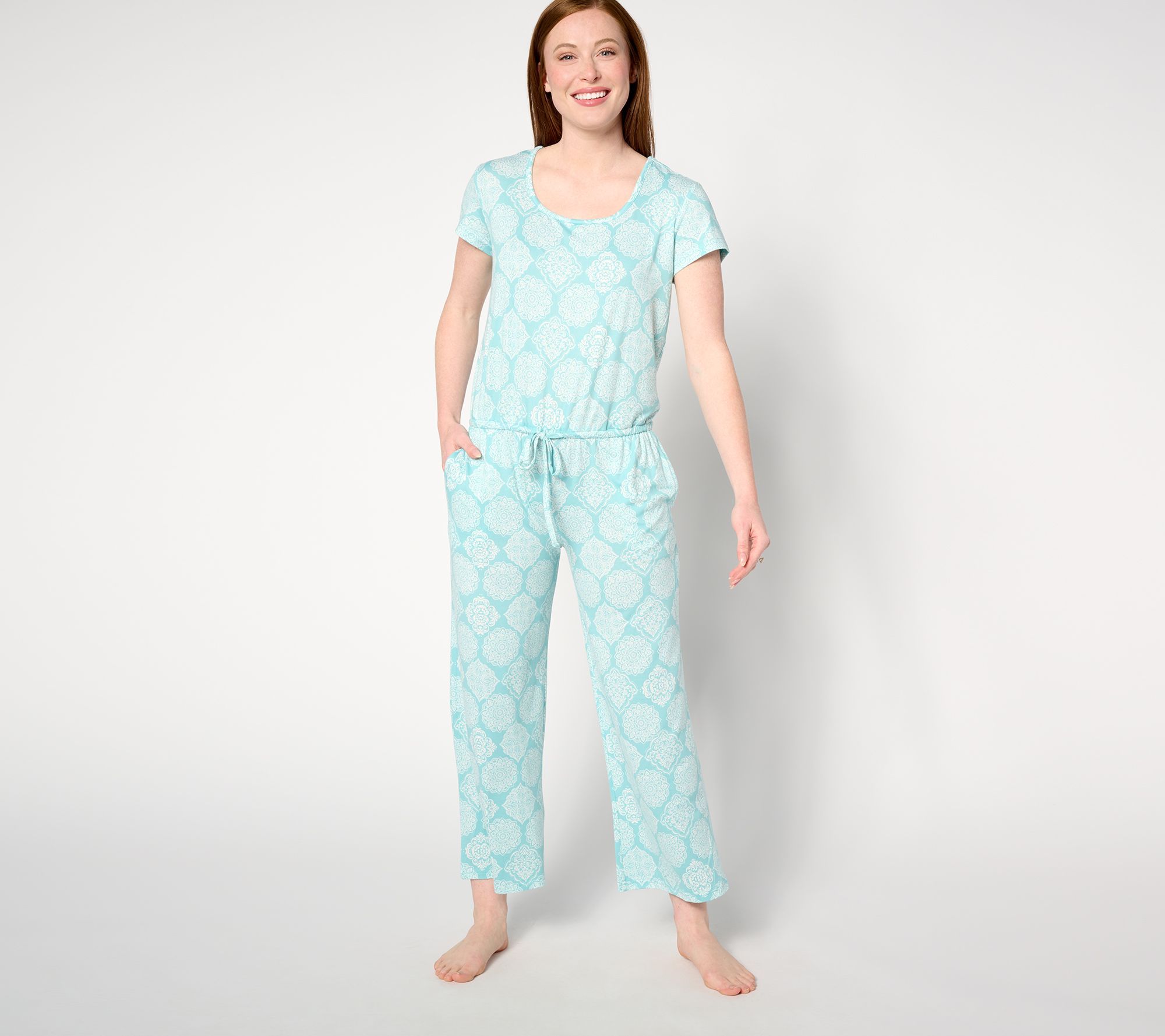 Muk Luks Women's Jumpsuits Sz XL Cloud Knit Square Neck Blue A645265