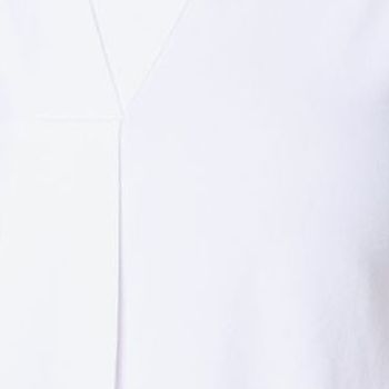Isaac Mizrahi Live! Women's Top Plus Sz 1X Split Neck Sleeve Pleat White A647684