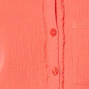 Belle by Kim Gravel Women's Top Sz S Gotta Have It Cotton Gauze Orange A647802