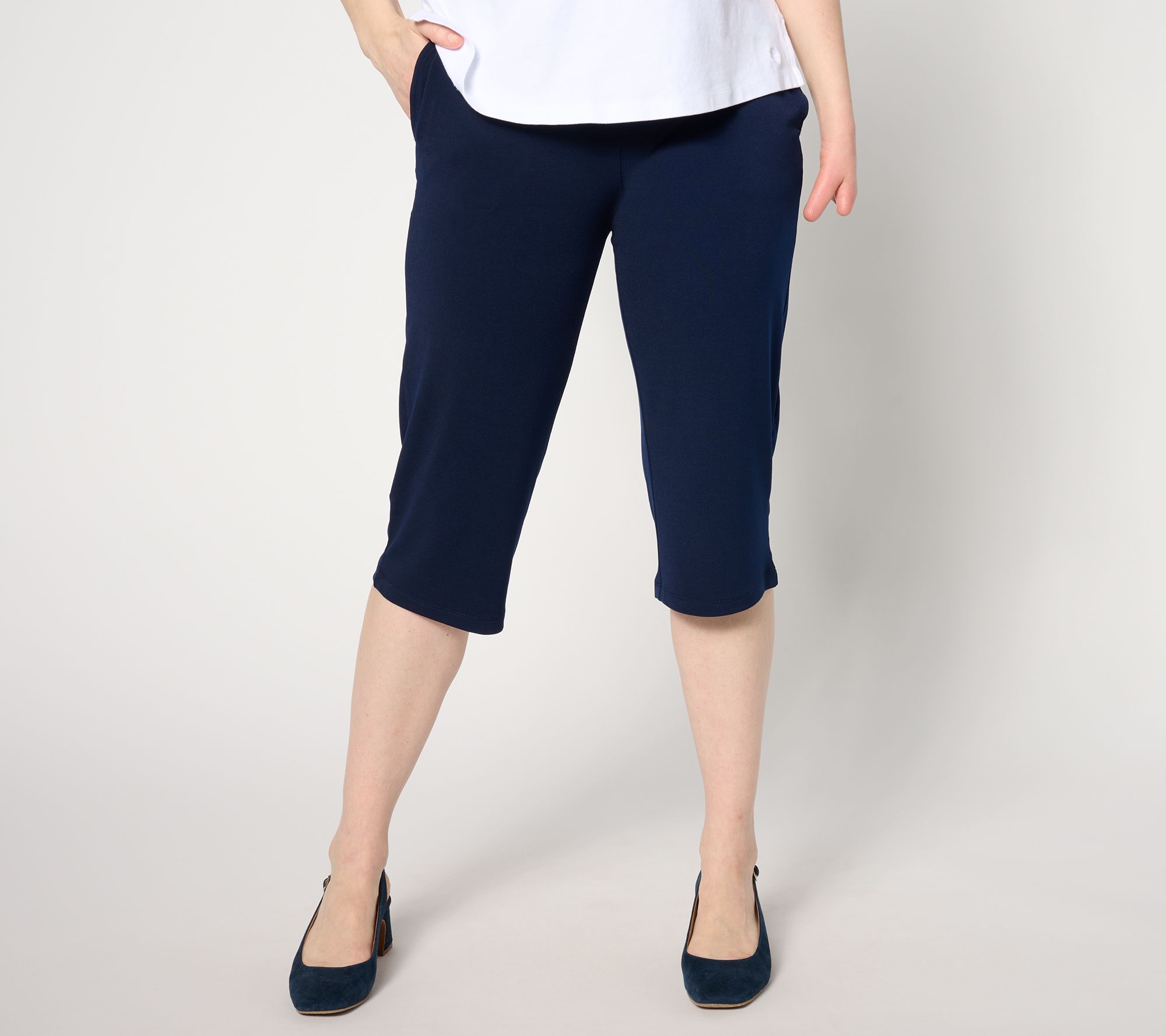 Susan Graver Women's Plus Sz Pants 5X Regular Modern Essentials Blue A647838