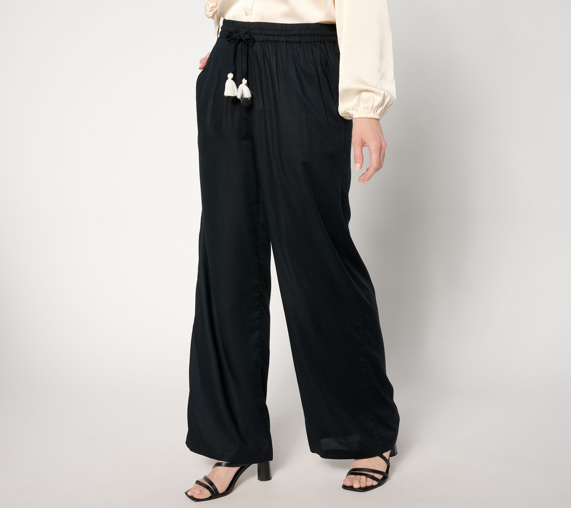 BEAUTIFUL by Lawrence Zarian Women's Pants Sz XS Regular Tassel Black A647925