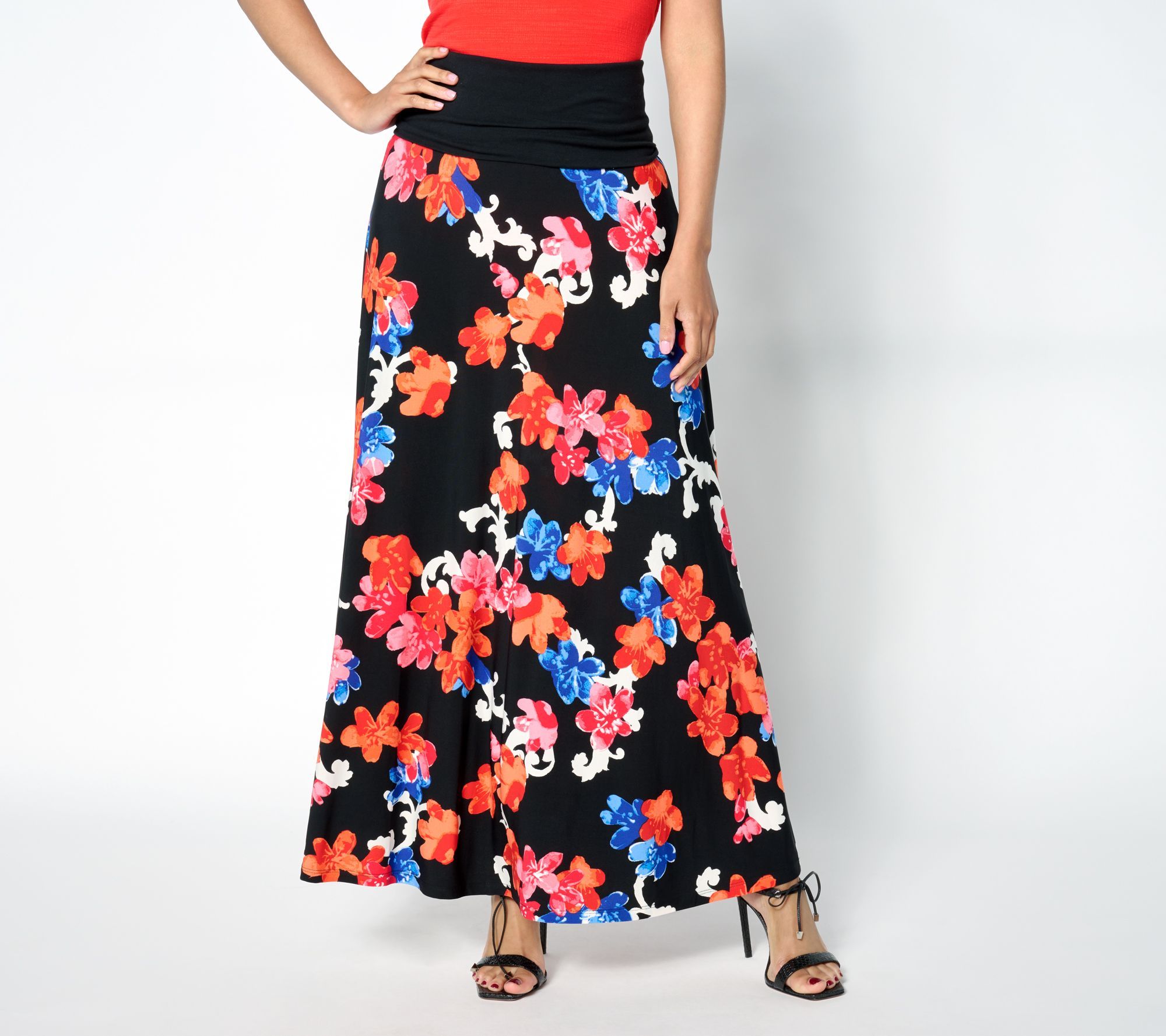 Women with Control Women's Skirt Sz L Regular Printed Como Multi-colored A648370