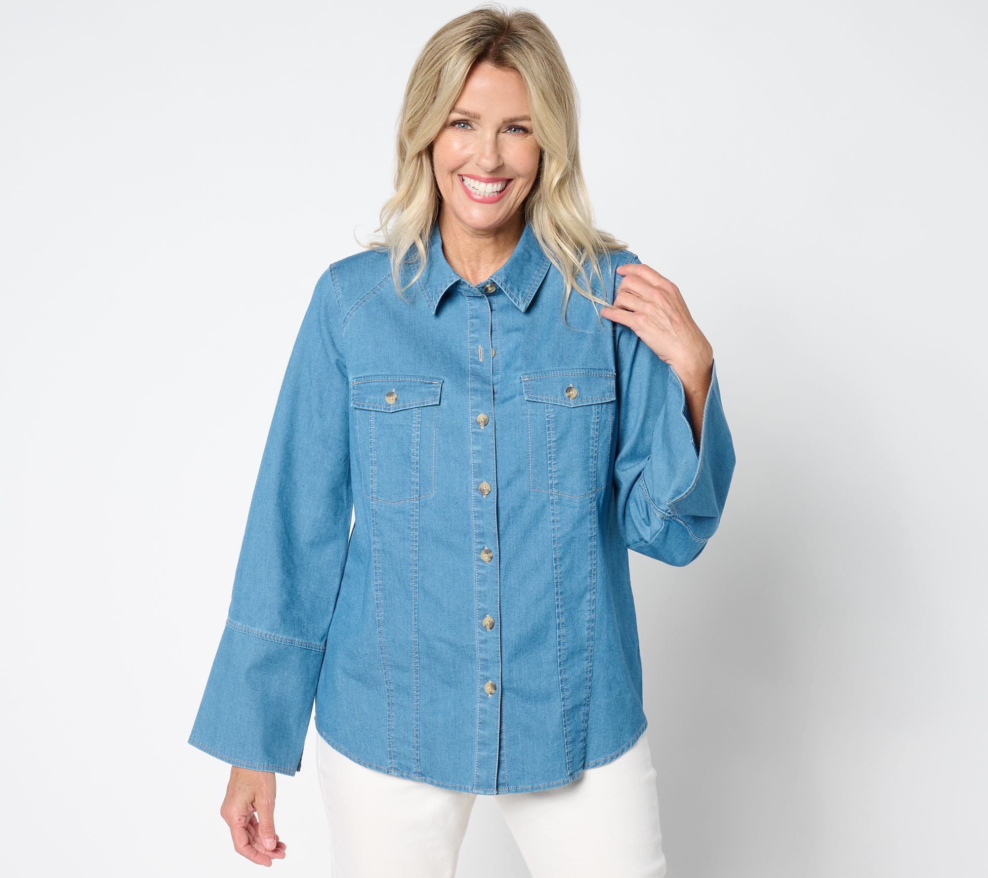 Gloria Vanderbilt Women's Top Sz L Belle Boho by Kim Gravel Bracelet Blue A655031