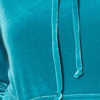 by Stacy London Women's Top Sz S h Velvet Hoodie Blue A662055