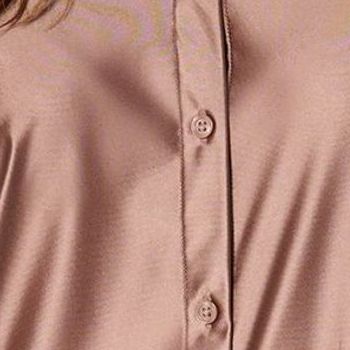Women Control Women's Top Sz XL Fluid Satin Button-Front Pink A667186