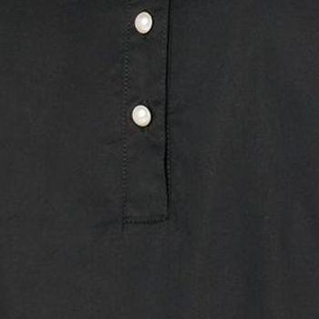 Denim & Co. Women's Top Sz XL Regular Poplin Tunic with Pearl Black A669951