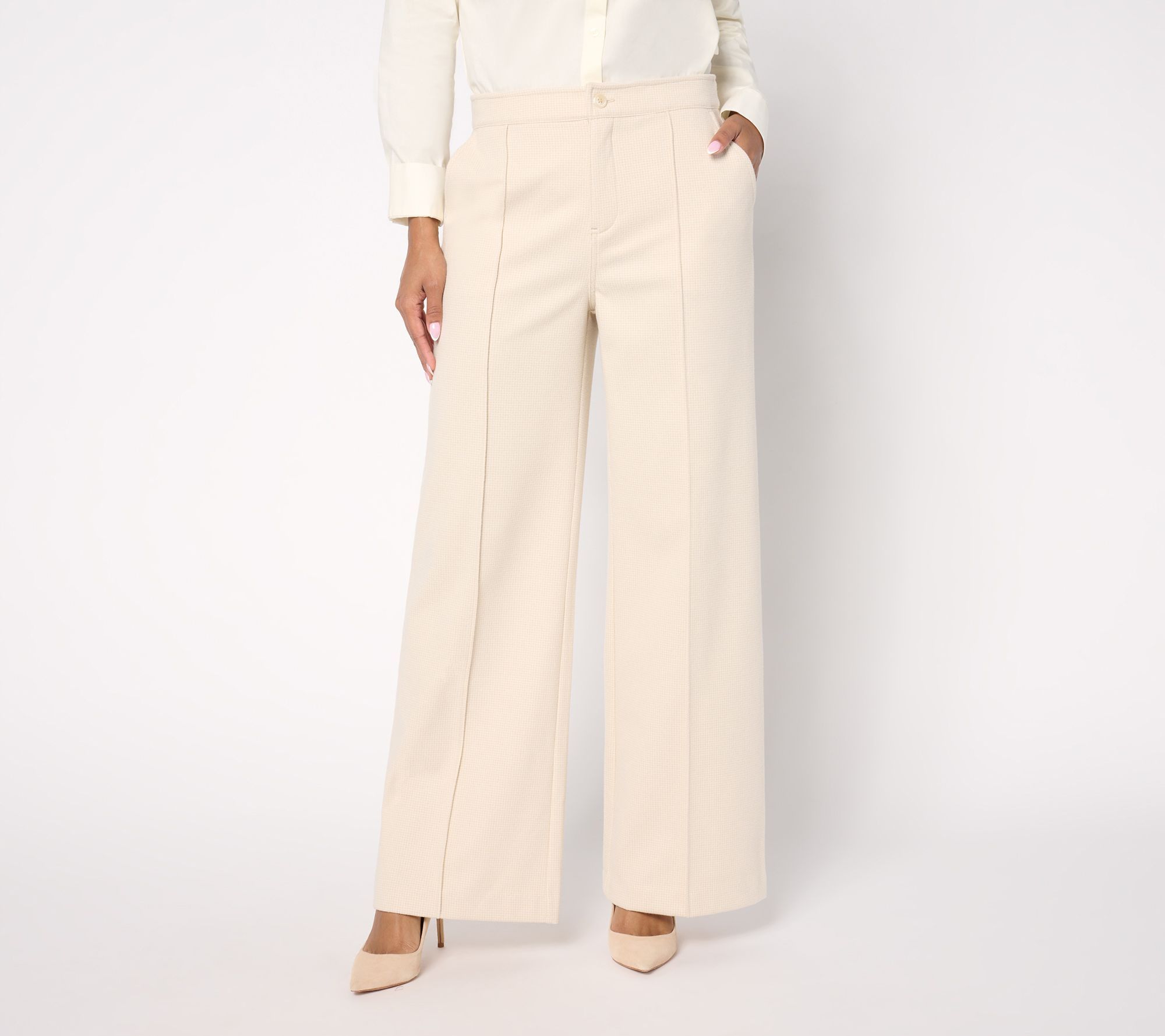 BEAUTIFUL by Lawrence Zarian Women's Petite Pants 10P Tailored Knit White A670831