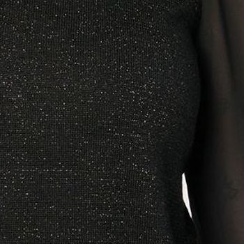 Belle by Kim Gravel Women's Top Sweater Sz L Lurex V Neck with Black A670928