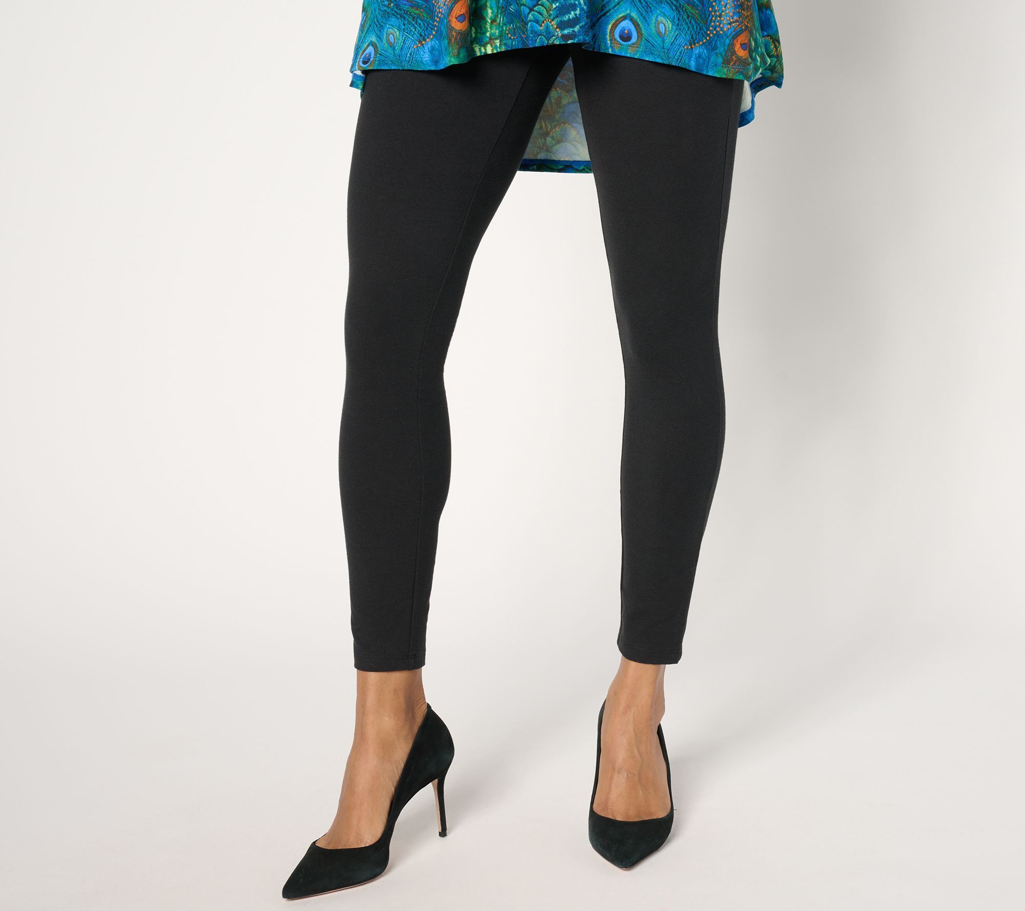 Women with Control Women's Petite Pants PM Knit Leggings Black A671220