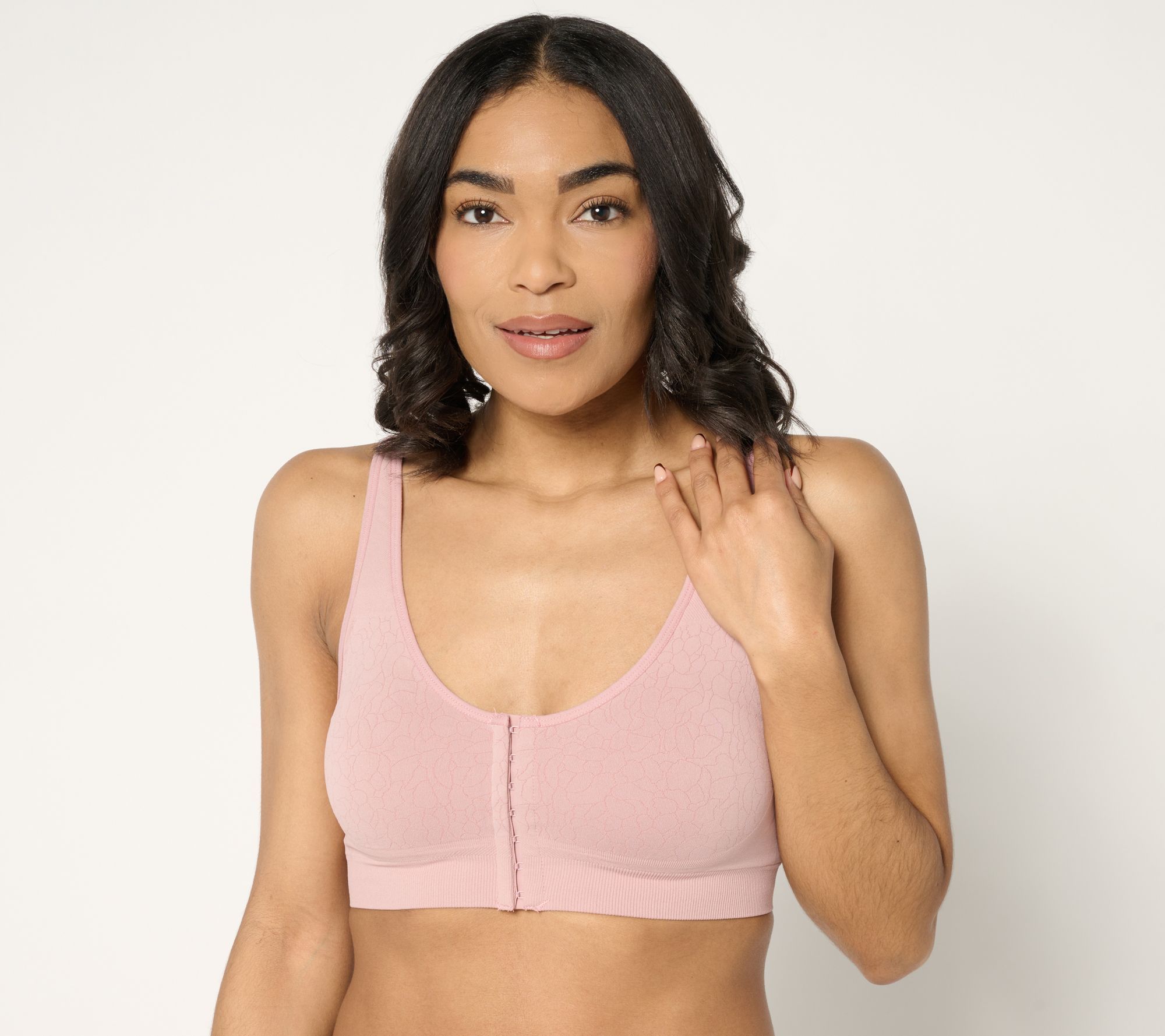 Breezies Women's Plus Sz Bra 2X Cooling Comfort Seamless Wirefree Pink A673207