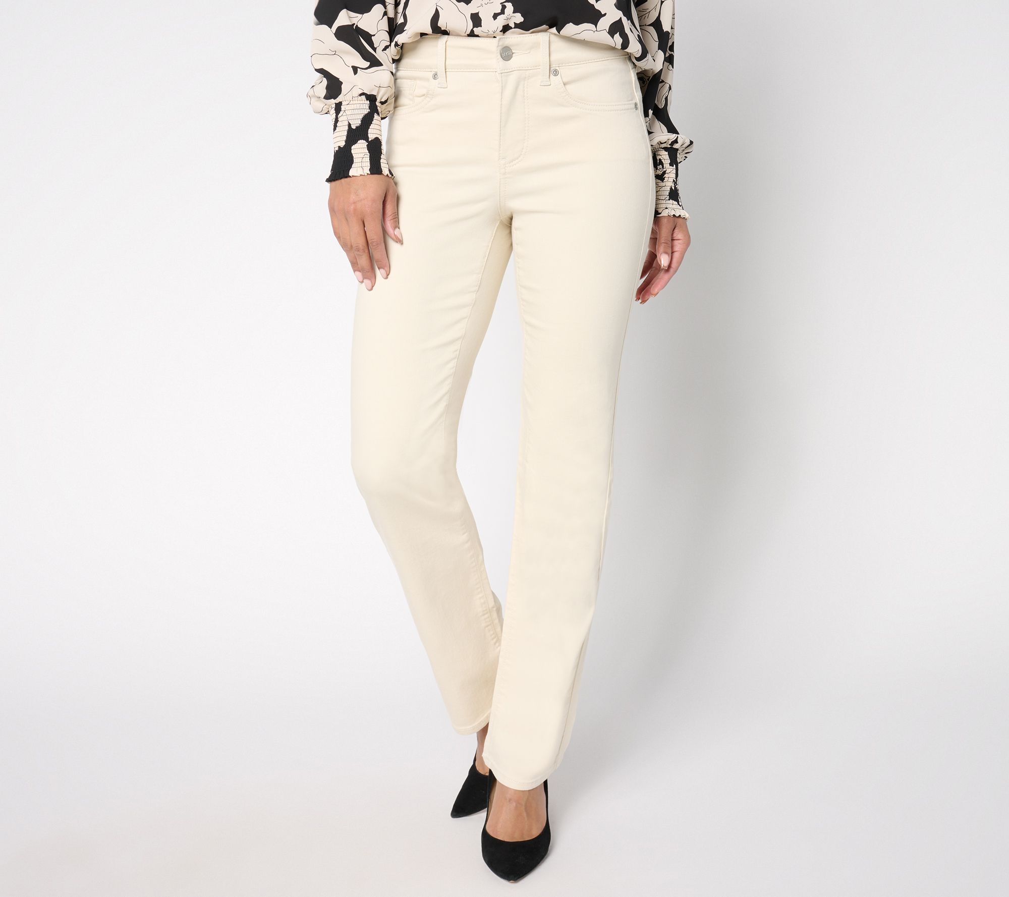 NYDJ Women's Pants Sz 2 Sure Marilyn Straight Leg Jean White A680128