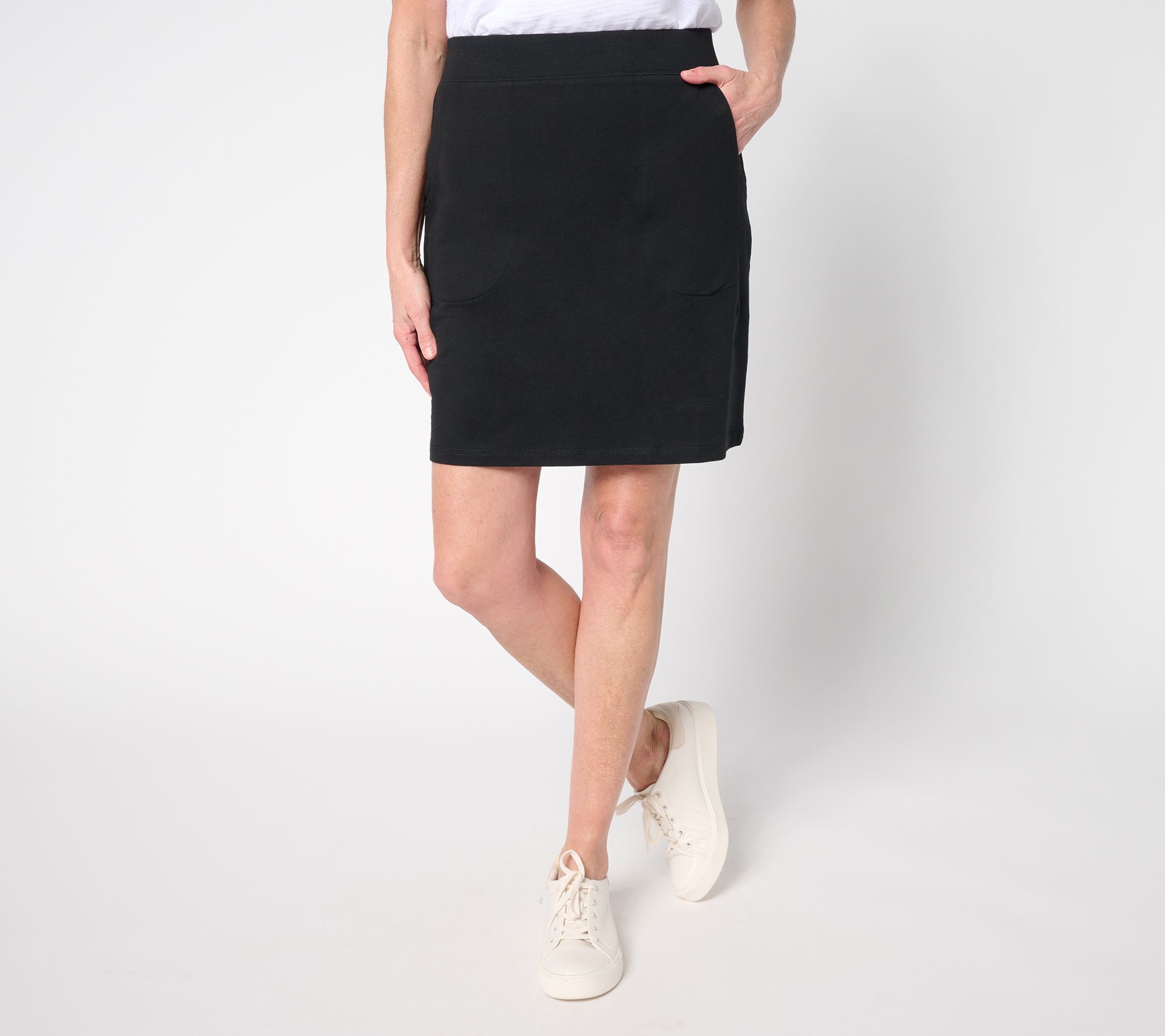 Belle by Kim Gravel Women's Plus Sz Skirt 1X Regular Preppy French Black A681962