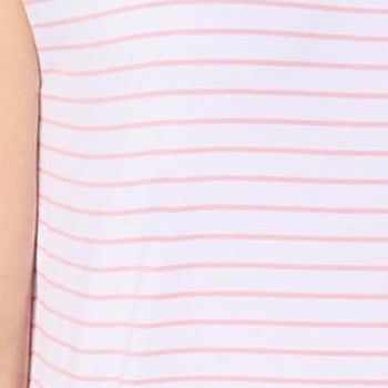 Me by Jennie Garth Women's Top Sz M Harbor Yarn Dye Stripe Tee Pink A682096