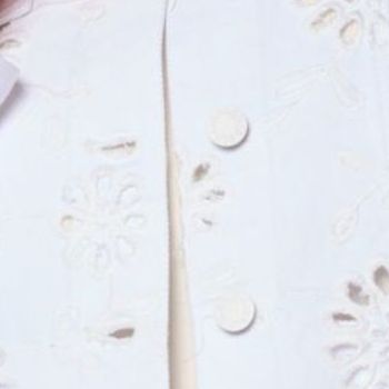 Belle by Kim Gravel Women's Jacket Sz 2XS (XXS) Eyelet w Knit White A683209