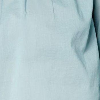 Fashion Women's Top Sz M 100% Cotton Button-Front Shirred Blouse Blue A683834