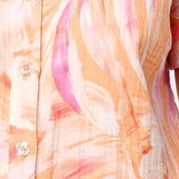 SUNNYLiFE Women's Top Plus Sz 1X Palm Beach Michelle Floral Chalk Pink A686031