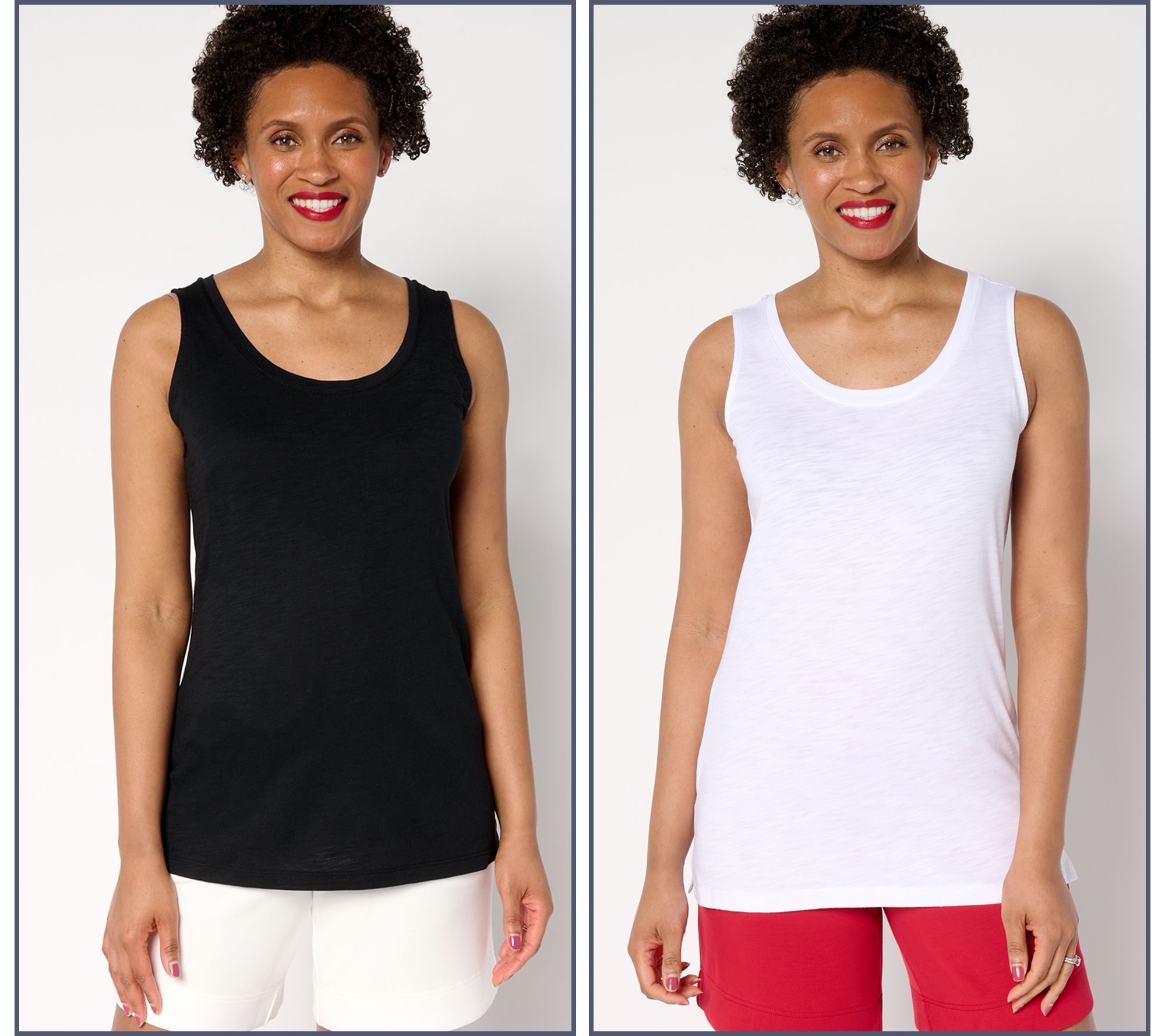 Gloria Vanderbilt Women's Top Sz M Slub Knit Tanks Multi-colored A686032