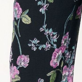 Susan Graver Women's Pants Sz L PURE Regular Printed Cotton Gauze Black A687836