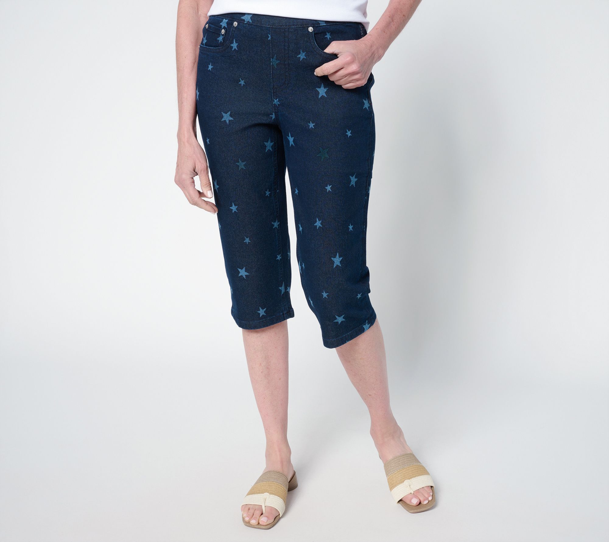 Denim & Co. Women's Petite Pants 18P Indigo Classic Stretch Star Blue A689478